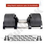 Adjustable Dumbbells Rapid – 20kg and 32kg – 2 kg incremental - Image 12