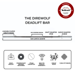 The DireWolf Deadlift Bar (20kg, 27mm, 2330mm) Black - Remastered - Image 3