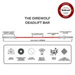 The DireWolf Deadlift Bar - (20kg, 27mm, 2300mm) Red - Remastered - Image 3
